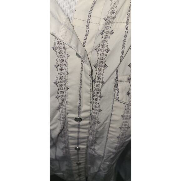 The North Face A5 Series Womens Medium Cream Paisley Pearl Snap Button Up Shirt - Picture 5 of 11